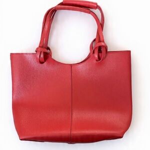 Neiman Marcus exclusive Tote Bag L Christmas Coral Red